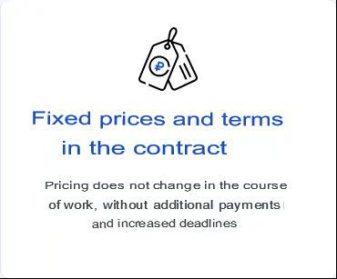 Fixed prices and terms in the contract